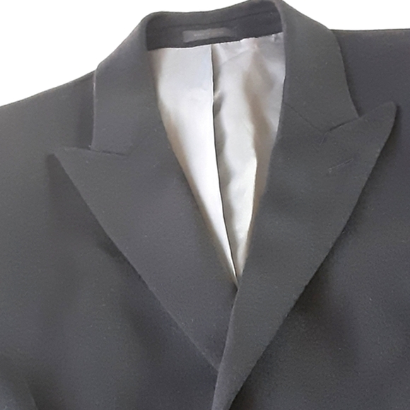 CALVIN KLEIN Black Wool Blend Long Dress Overcoat Sz 42R - EUC - Picture 6 of 12